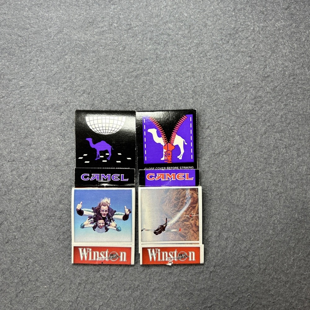 Vintage Matchbook Lot Joe Camel Winston Cigarettes Collectible 4 Ephemera